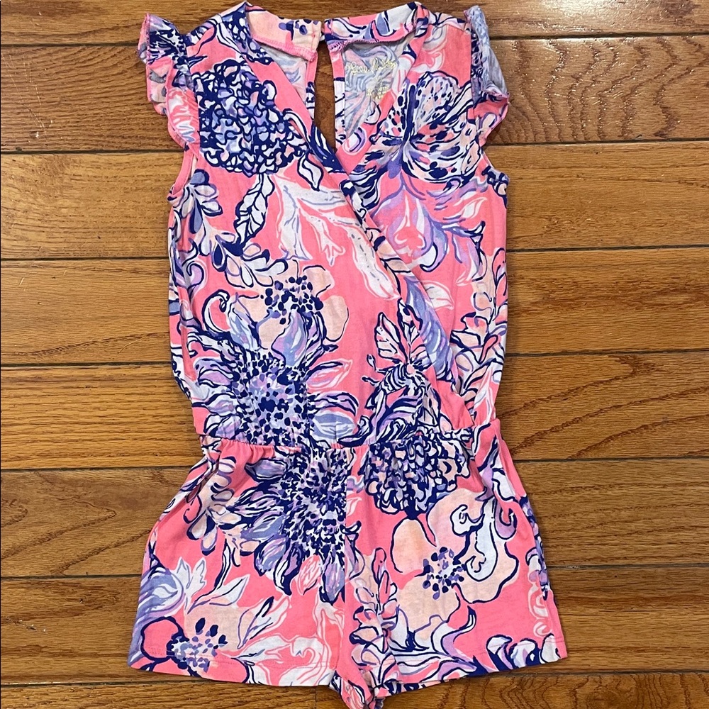 Lilly Pulitzer Pink and Purple Floral Kids Romper